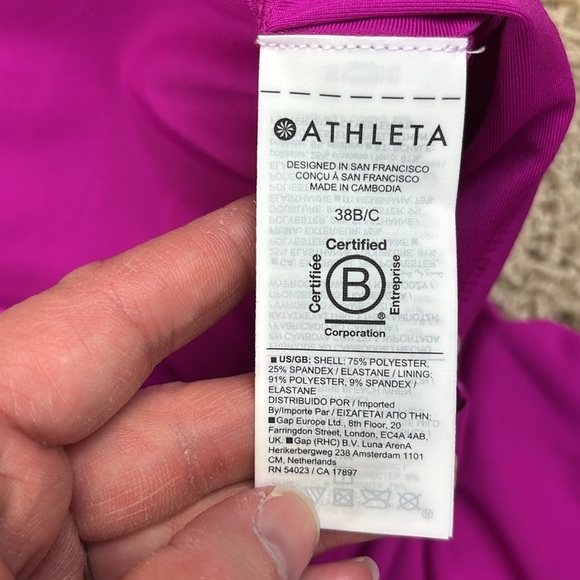 NWT Athleta square neck v bra cup tankini sz 38B/C - Picture 8 of 9